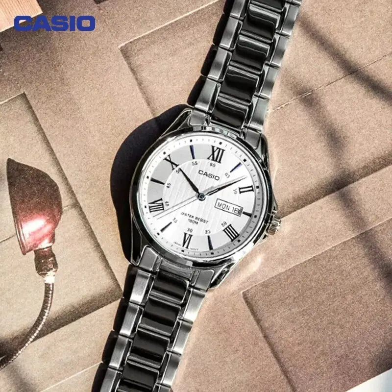 Casio MTP-1384D Watch Men's Business Large Steel Dial With Roman Numerals Leisure Simple Waterproof Quartz Men Watch For Dad