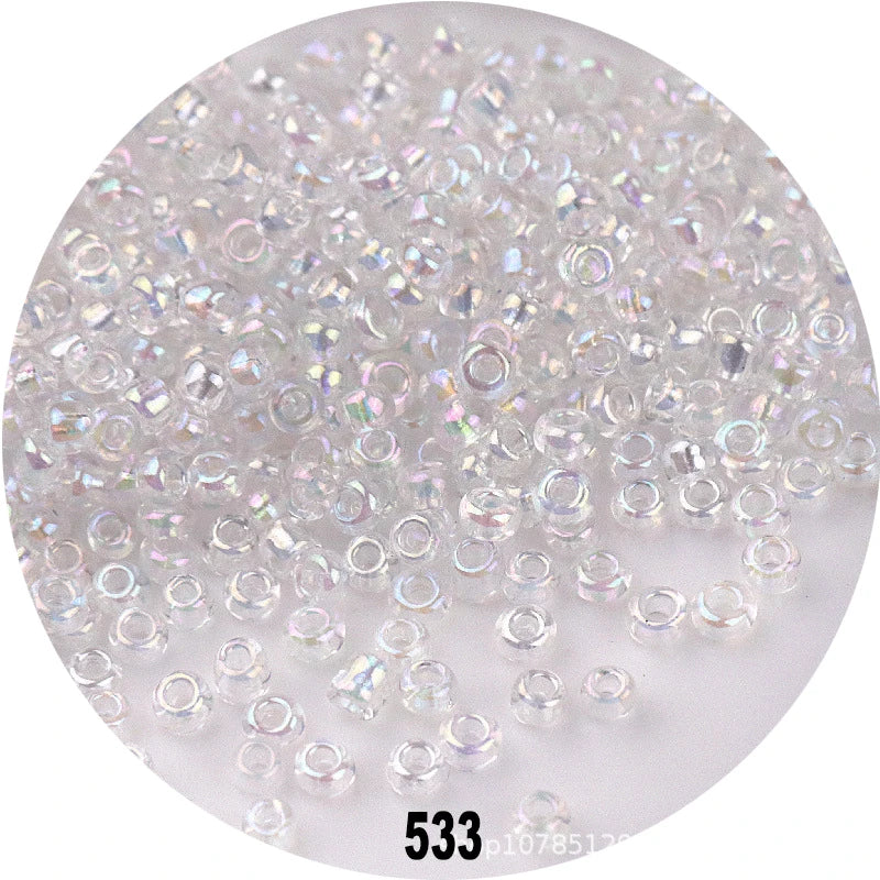 1.5mm 2mm 3mm 4mm Cezch Clear AB Colorful Glass Beads 15/0 12/0 8/0 6/0 Loose Seedbeads for Needlework Jewelry Making DIY Sewing