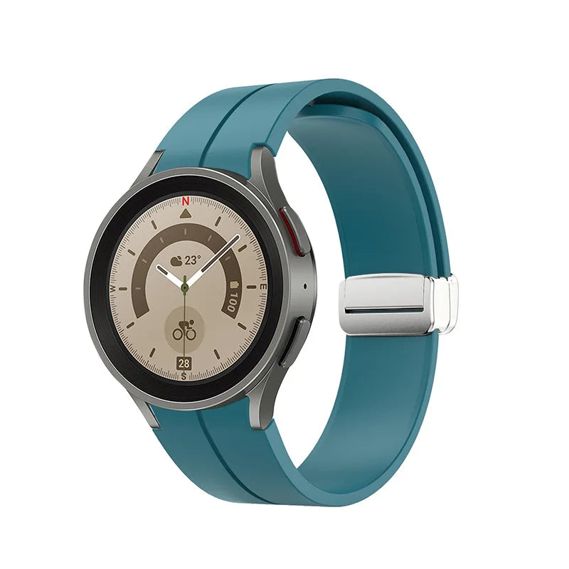 No Gap Soft Silicone Strap For Samsung Galaxy Watch 7 6 5 4 40mm 44mm Breathable Magnetic Wristband Watch 6 4 Classic/5 Pro 45mm