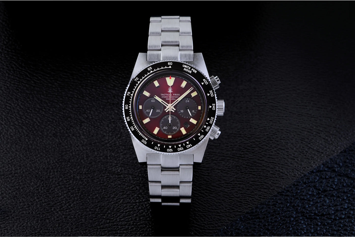 Tactical Frog Chronograph Watch Sapphire Crystal Mirror Ceramic Bezel V2 Solar VS75A Eco-Drive Quartz 20Bar Luminous Mens Watch