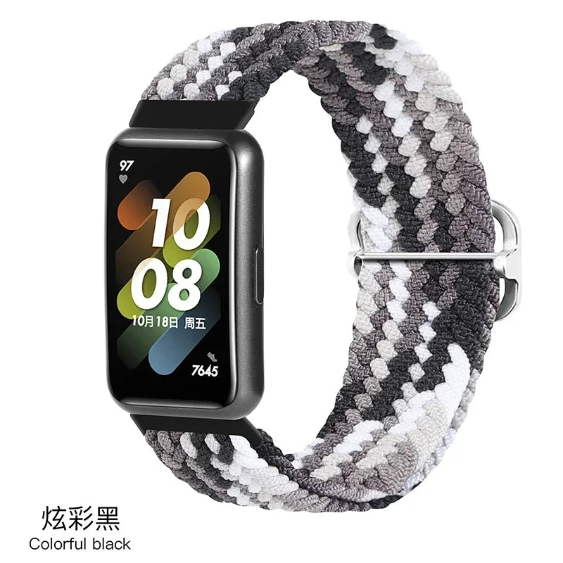 Strap For Huawei Band 7 Adjustable Elastic Nylon Braided Strap Men Women Replacement Bracelet Wristband For Huawei Band 7