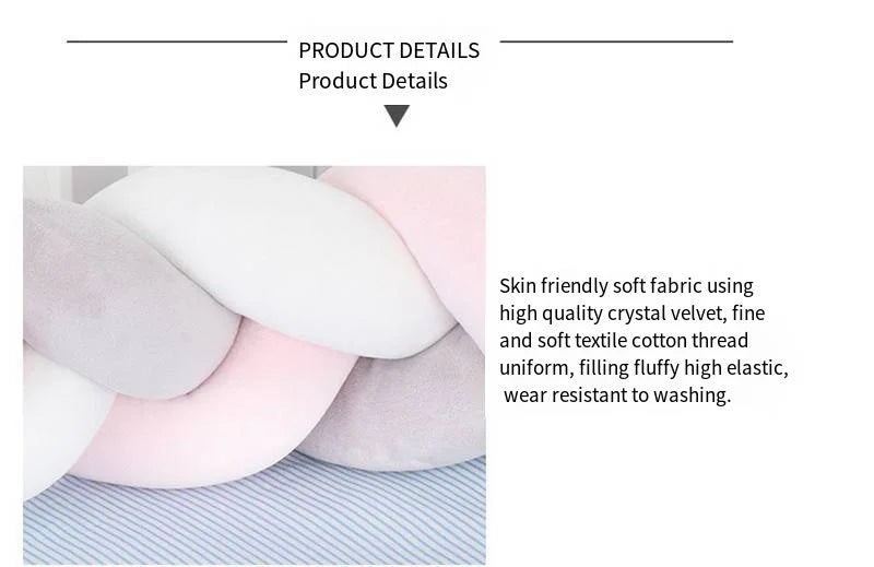 Baby Cot Bumper Baby Cot Braided Bed Bumper for Baby Safety Braid Bed Accessories Bed Circumference for Newborns Braid Rails