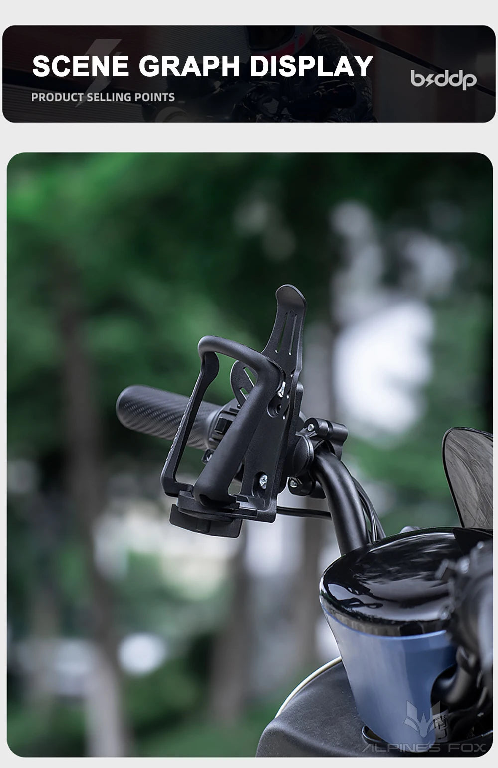 Motorcycle Water Cup Holder Universal Drink Holder Motorcycle Handlebar Bottle Holder Nylon Adjustable Bottle Holder