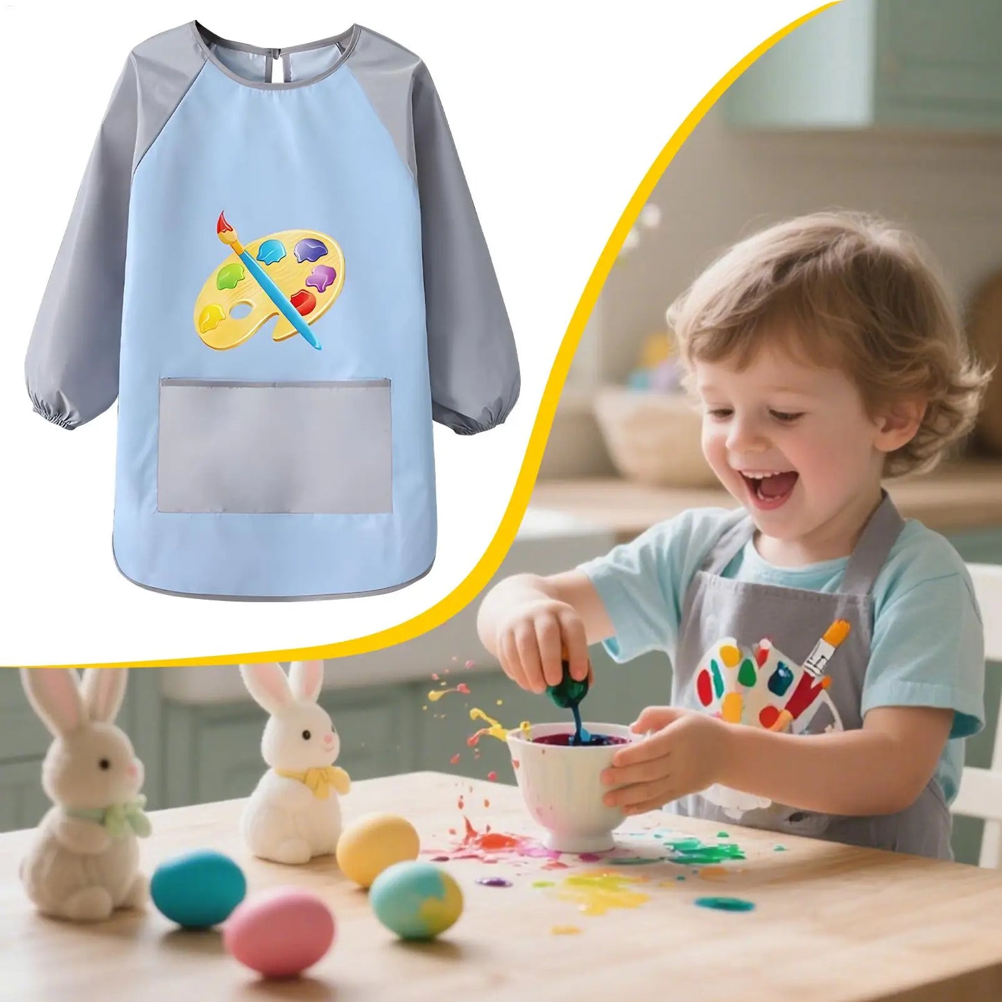 Toddler Smock For Painting Waterproof Children Apron Children Smock With Long Sleeves For Garden Painting Baking Preschool
