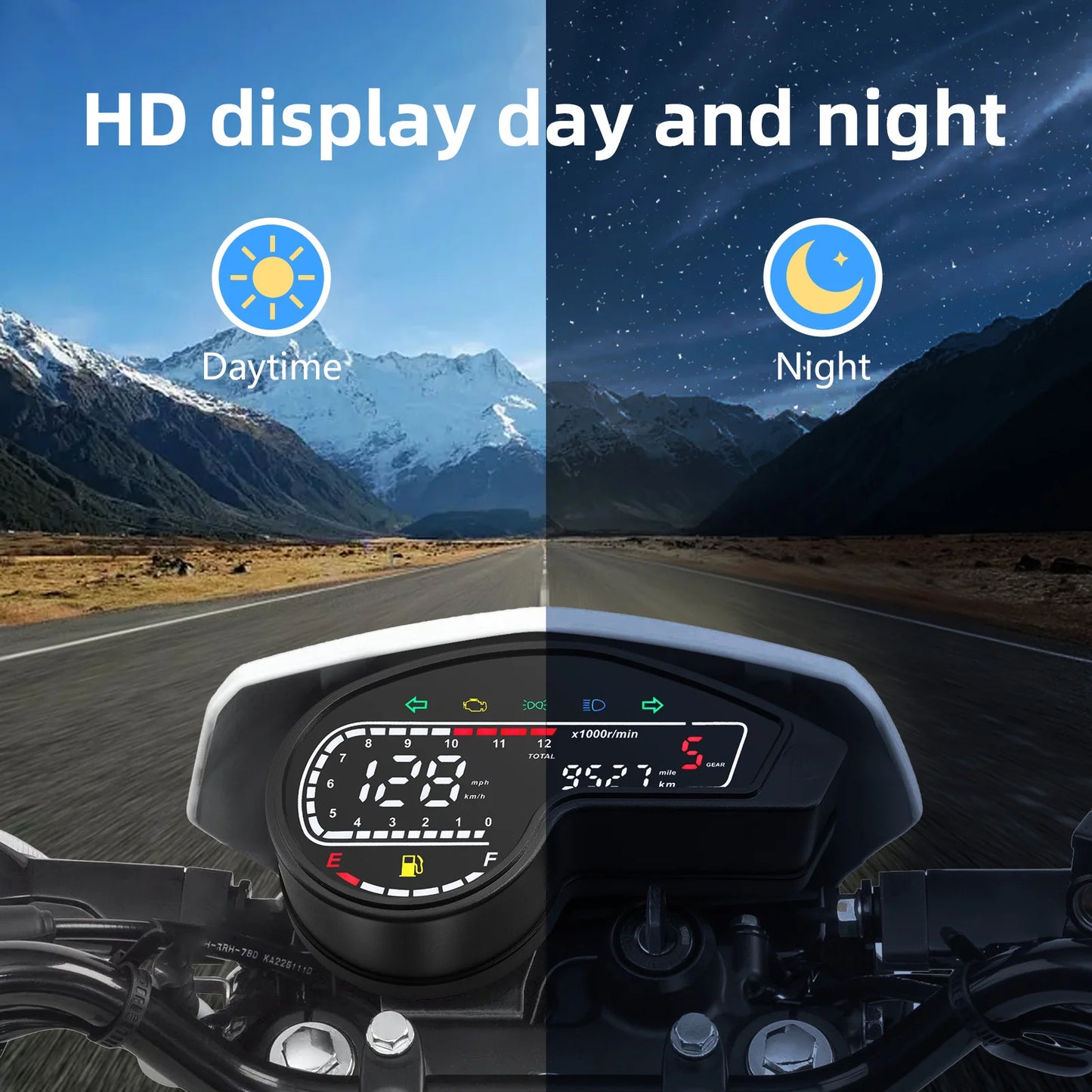 12V Motorcycle Speedometer Multifunctional LED Digital Speed Gauge Waterproof Odometer for Honda NXR150 NXR125 Bros 2003-2014