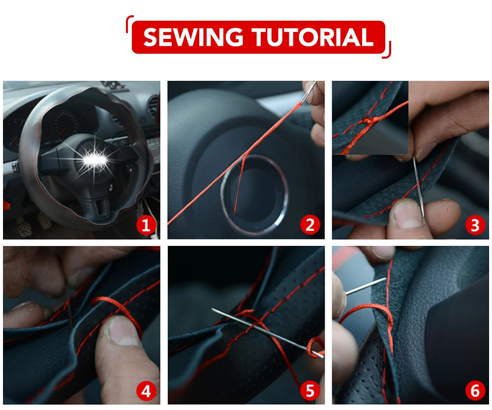 For Opel astra h j g insignia vectra c corsa d zafira b Acura Buick 1Set Car steering wheel cover Leather Hand stitching