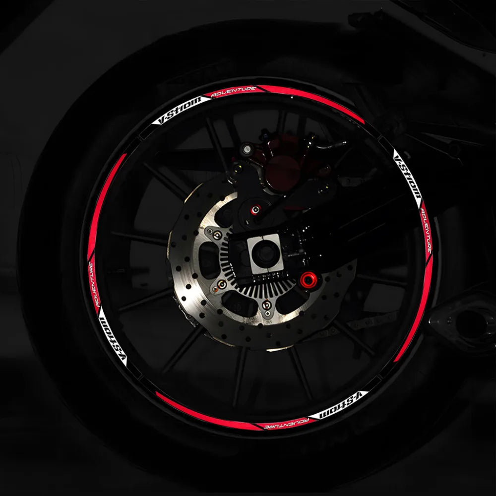 For Suzuki V-Strom 250 SX Vstrom 1000 1050 XT DL 650 Reflective Motorcycle Wheel Hub Stickers Motocross Rim Decals Accessories