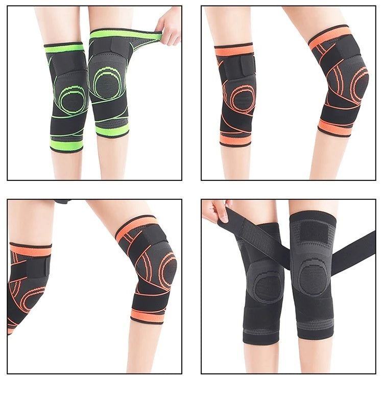 Cross-border Sports Compression Knitted Strap Nylon Knee Guard Men's and Women's Running Mountaineering Knee Guard
