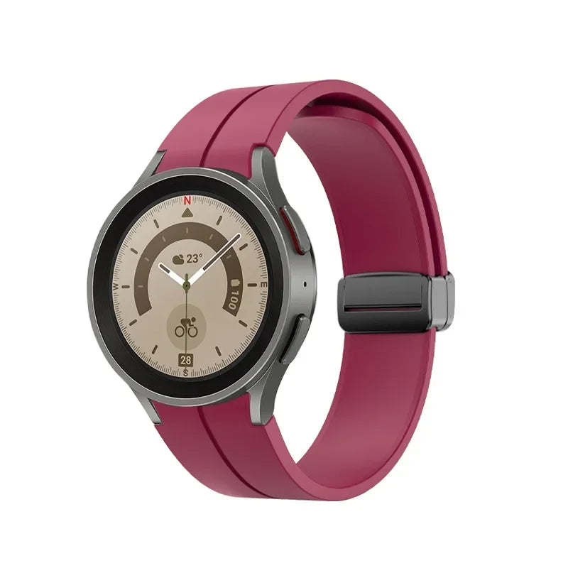 No Gap Soft Silicone Strap For Samsung Galaxy Watch 7 6 5 4 40mm 44mm Breathable Magnetic Wristband Watch 6 4 Classic/5 Pro 45mm