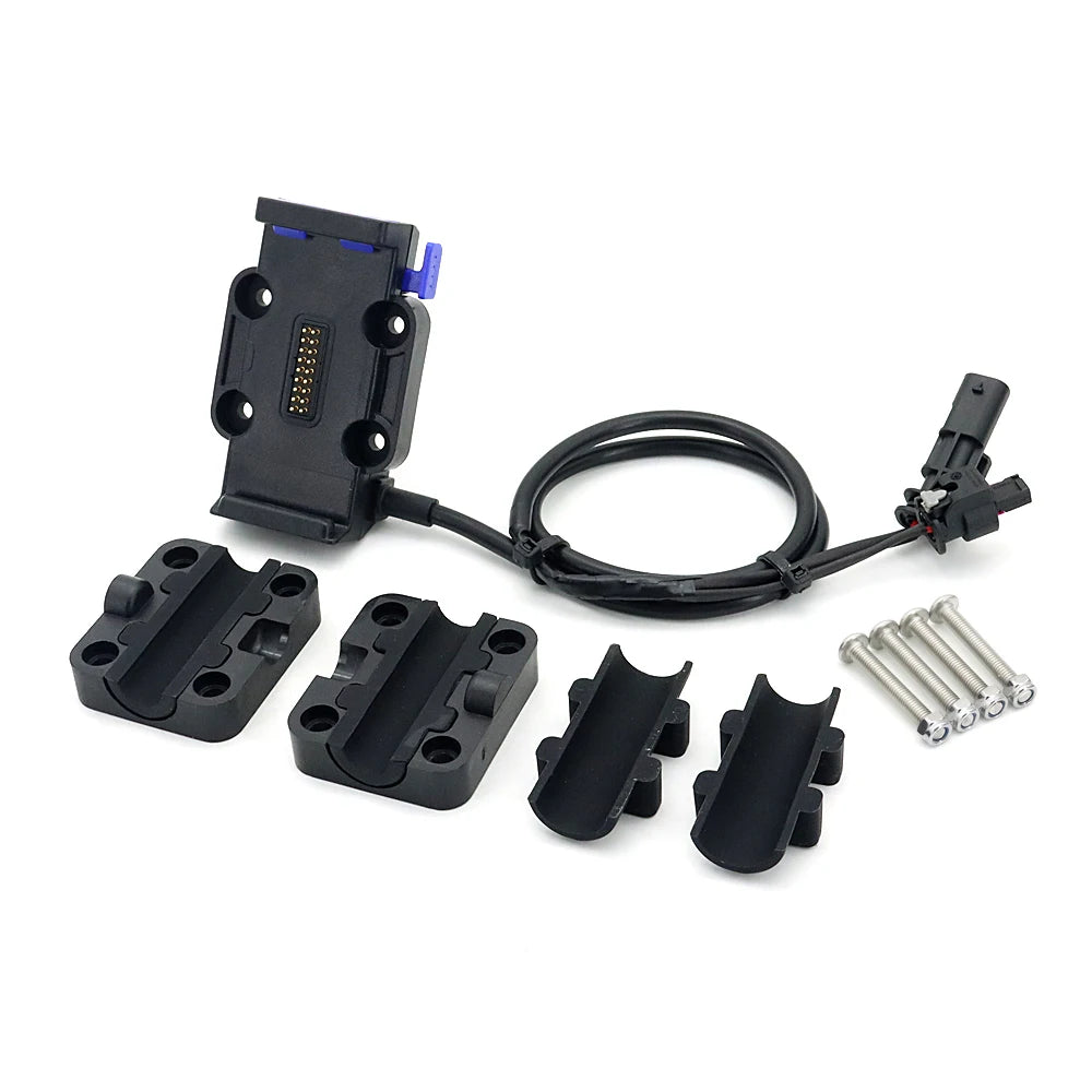 For BMW R1250RT R1200RT Adventure ADV GPS Mobile Phone Holder USB Wireless Charging Original Lossless Cable Base 12/16/22mm Clip