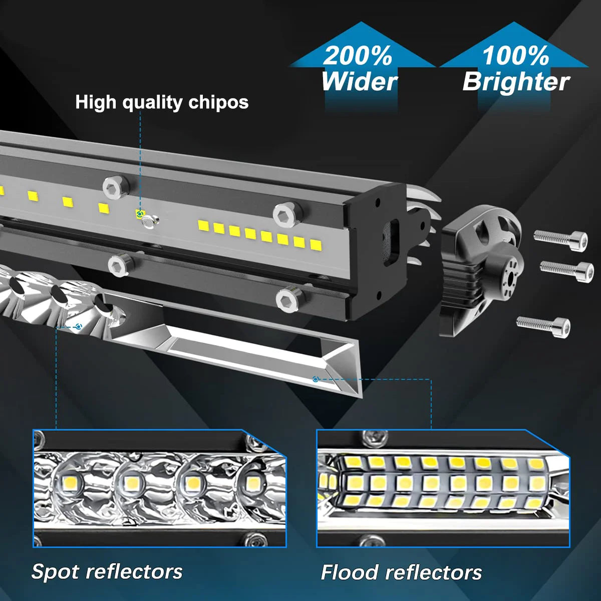 10" 20" Spot Flood Combo LED Light Bar Offroad 12V 24V 6000K Barra LED Work Light for Truck 4x4 Boat Atv Car Driving Fog Lights