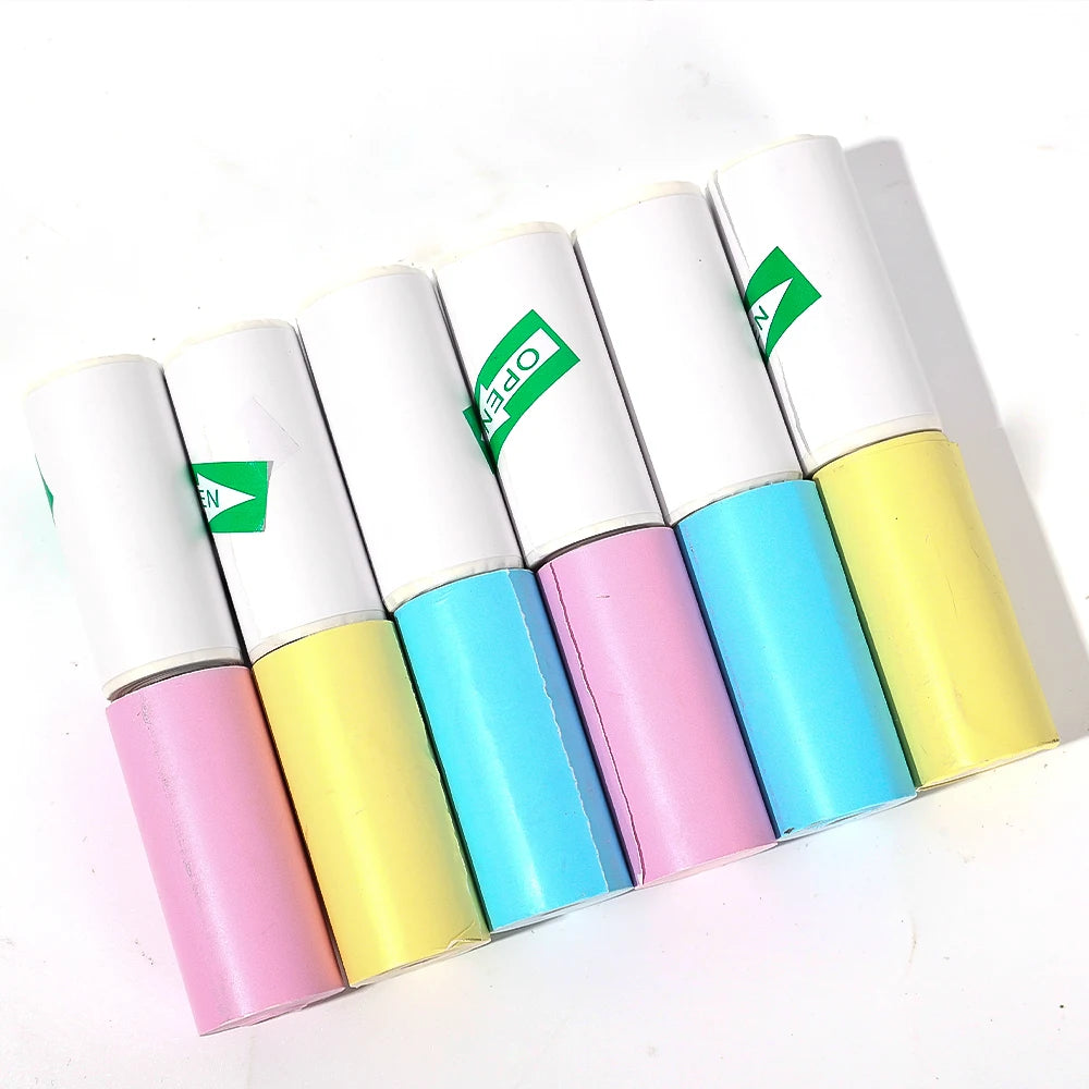 Mini Printer Inkless Sticker Maker for Learning 3 Pcs Sticker Rolls Study Notes,Memo,Fun,Work,Journal White X6 Printing Machine