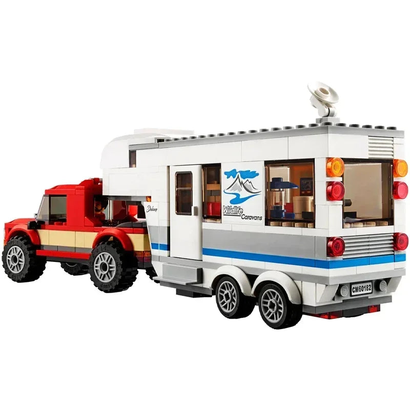344pcs City series Pickup Caravan Car Building Blocks Bricks Parent-child camping rv Toys for Children Christmas Gifts Outdoor