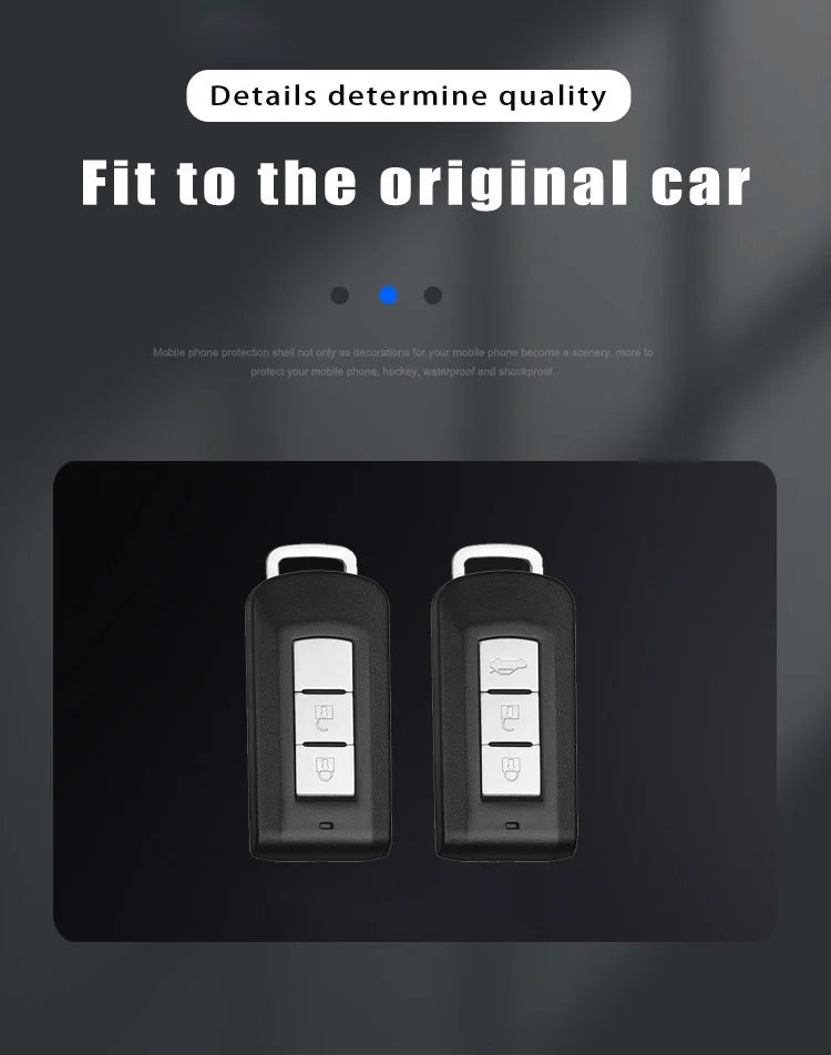 Leather Car Key Case Full Cover Protection Shell Bag For Mitsubishi Outlander Lancer 10 Pajero Sport ASX RVR L200 Eclipse Cross