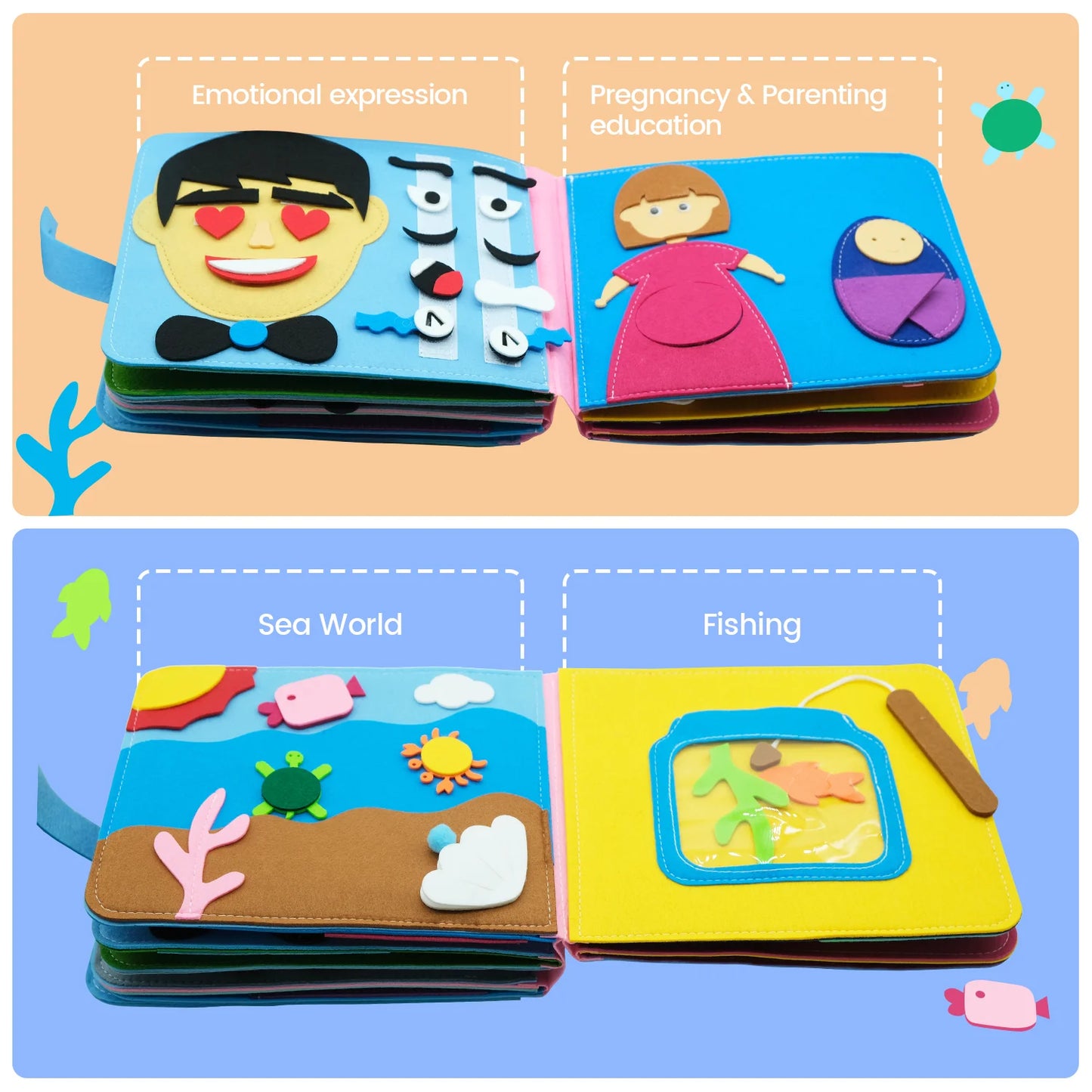 Toddlers Montessori Toys Busy Board Farm Animal Scene Storytelling Activity Toy Quiet Book Felt Activity Educational Sensory Toy