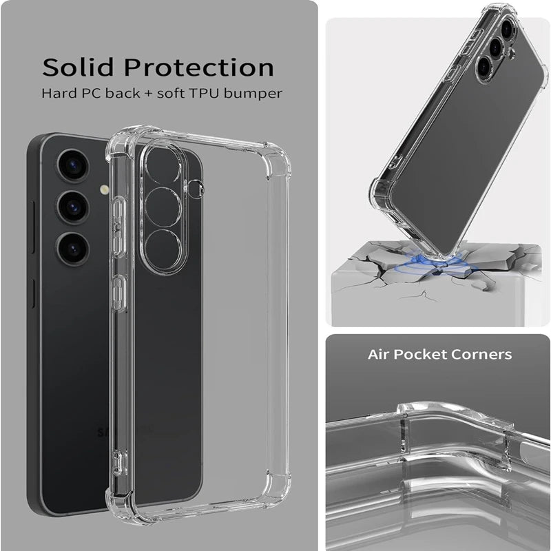 Transparent TPU Phone Case For Samsung Galaxy M35 M55 M15 M34 M14 M54 M33 M53 M23 5G 4G Shockproof Protective Cover Fundas Coque