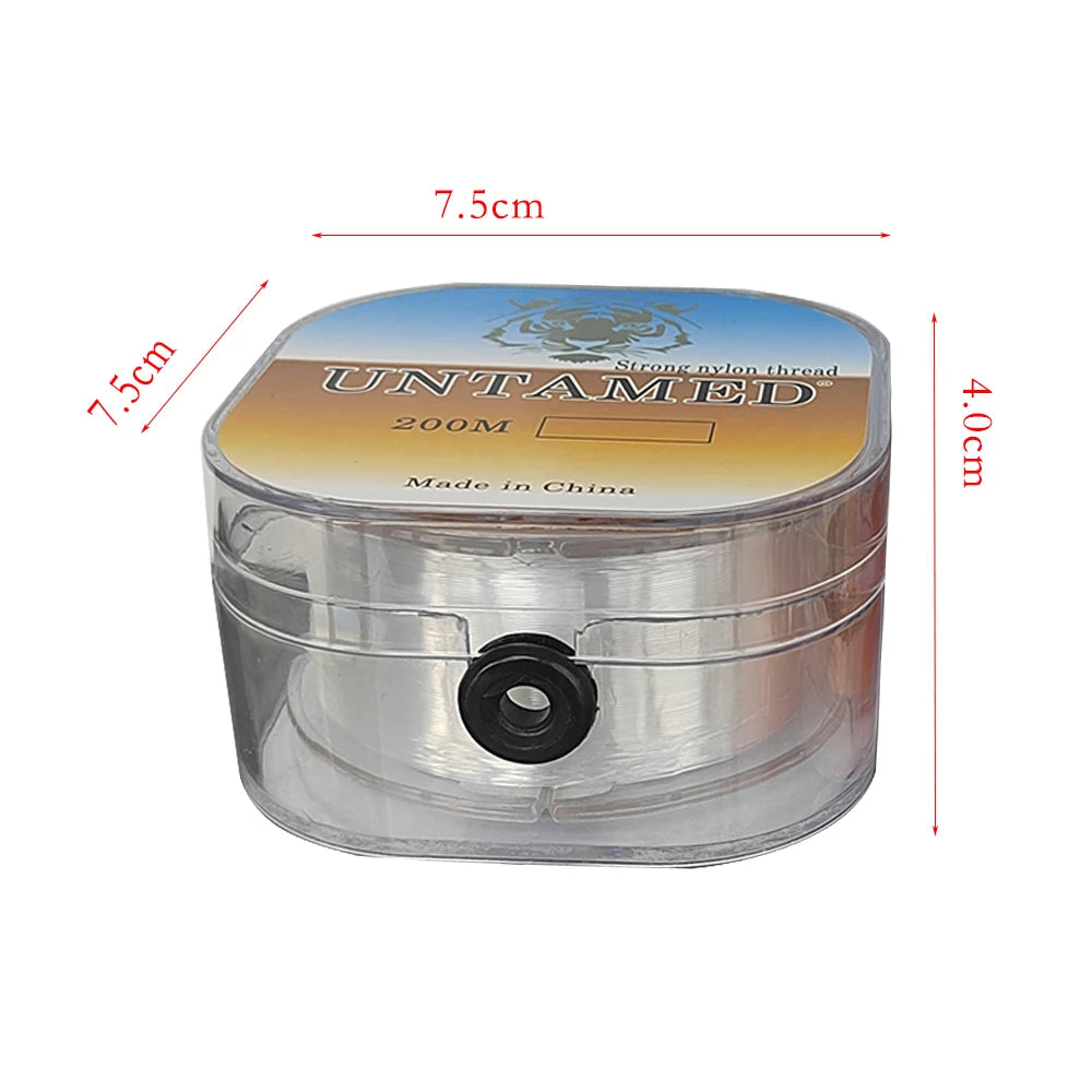 UNTAMED brand fishing line 200m, wear-resistant and strong tensile nylon line suitable for various water bodies