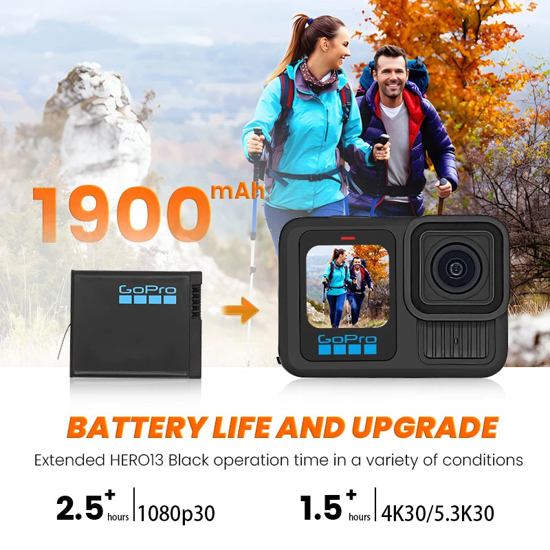 GoPro Hero 13 Black Sports Camera Waterproof and Anti Shake Cycling 5.3K Video Live Sports Camera