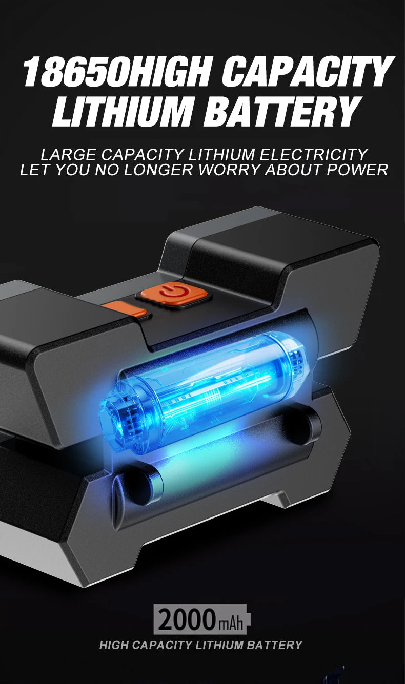 LED five hole work light with four lighting modes supporting USB charging and equipped with a charging indicator light