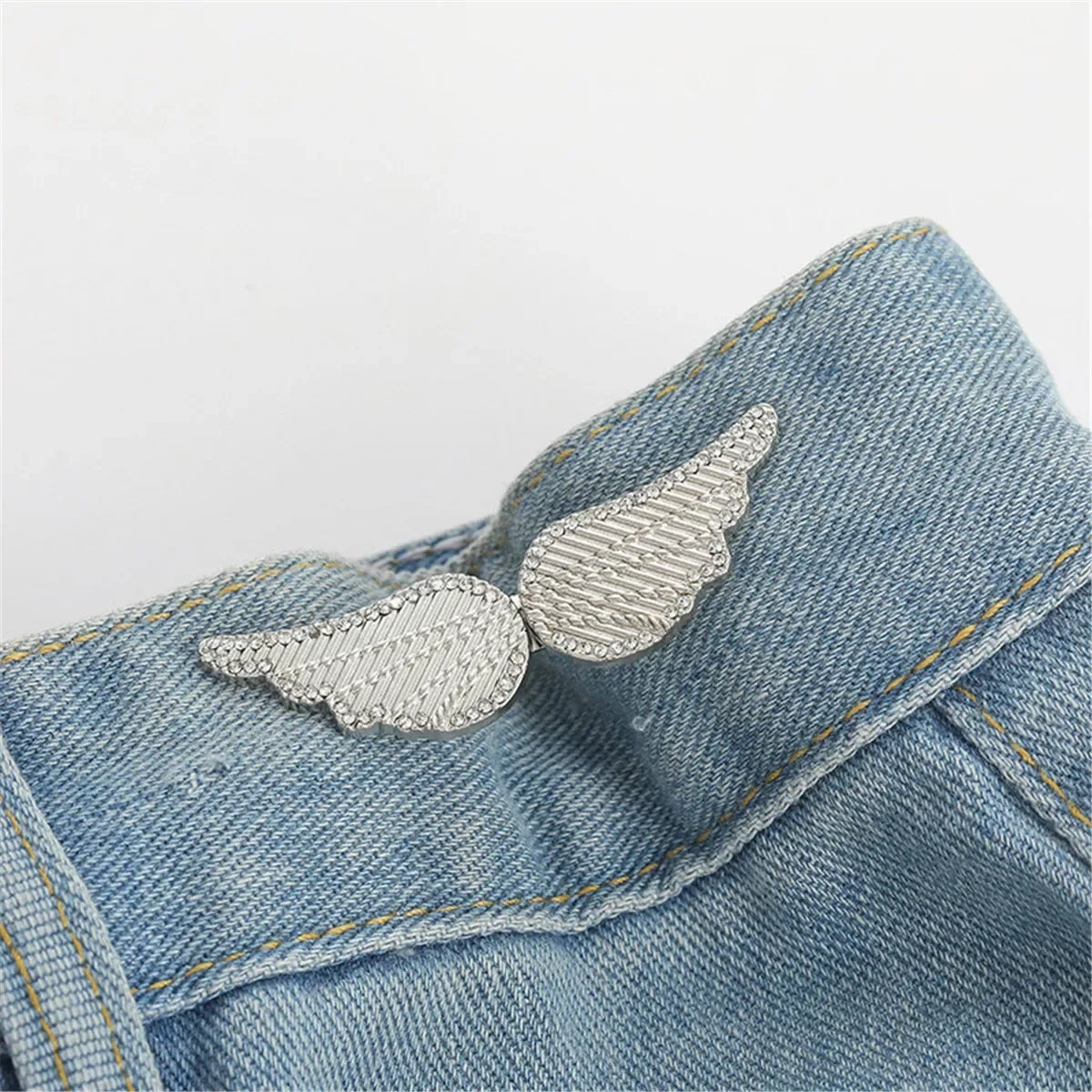 Adjustable Tightener Waist Buckle for Jeans, No Sewing Required Butterfly Button Adjuster for Pants and Skirts Waist