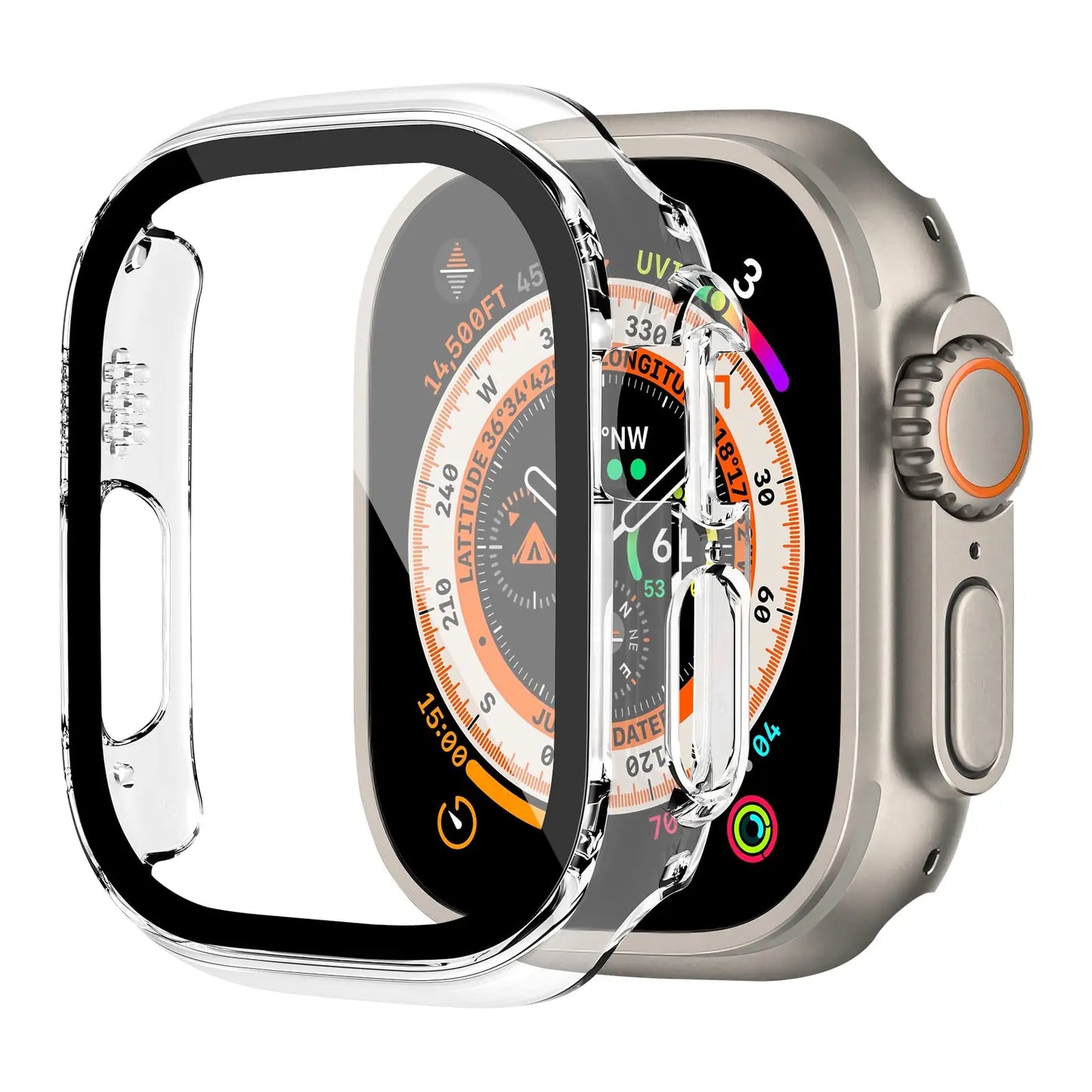 Cover For Apple Watch Ultra 2 3 Case 49mm Accessories PC Shockproof Bumper+Tempered Glass Screen Protector iwatch Series Ultra3