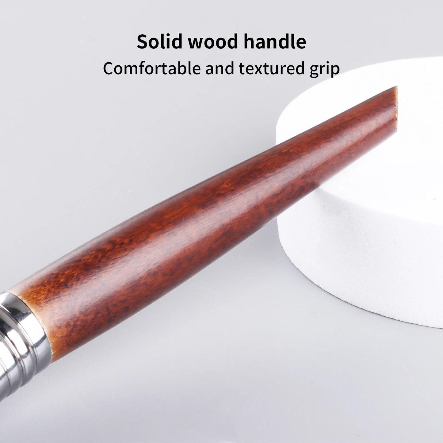 1pc Professional Fan Paint Brush Long Wood Handle High-Quality Nylon Hair Soft Goat Hair Blusher Sculpting Highlight Make Up Bru