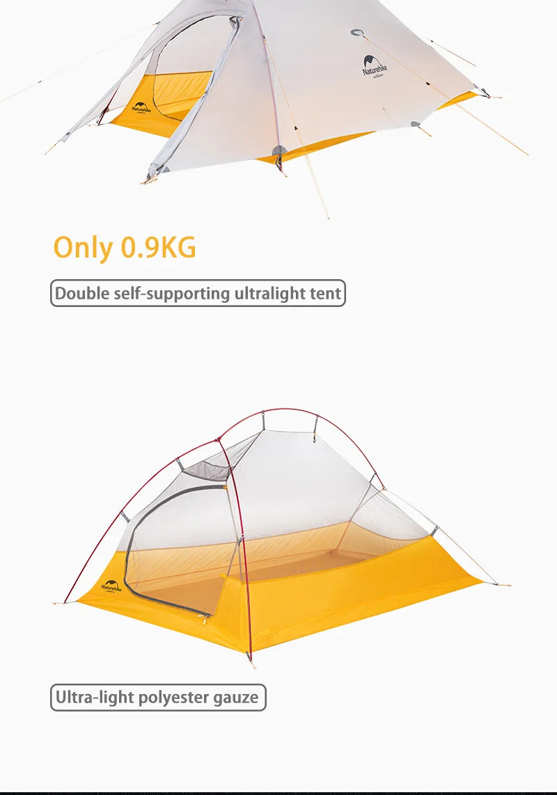 Naturehike 10D Camping Tent Ultralight Waterproof 1 Person Hiking Tents Outdoor Portable Beach Fishing Trekking Shelter Tents