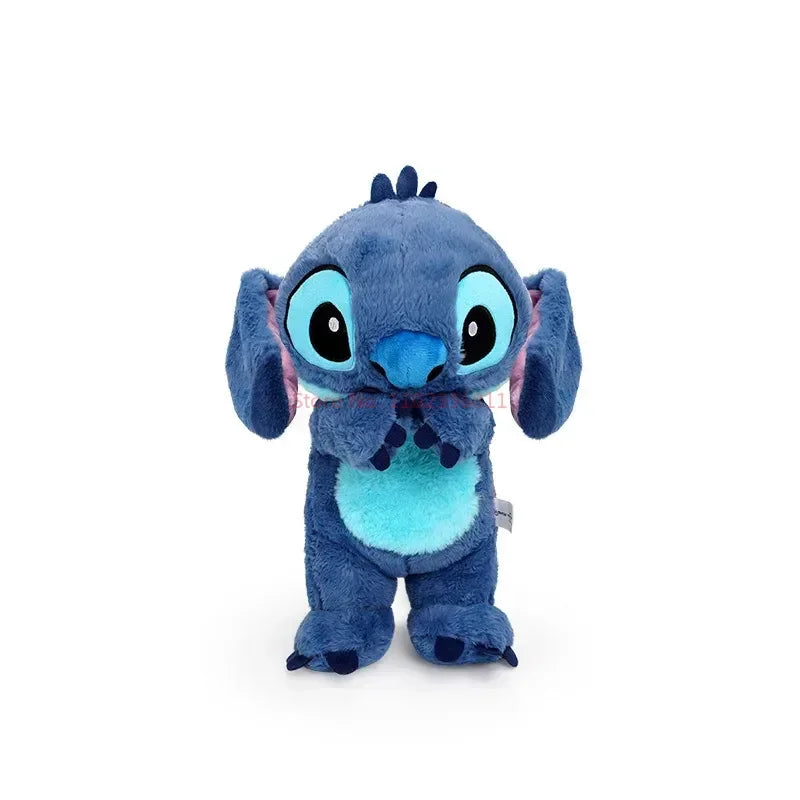 28cm Disney Stitch Angel Anime Plush Doll With Lighting Music Airbag Kawaii Appease Toy Baby To Soothe Sleep Peluche Kids Gift