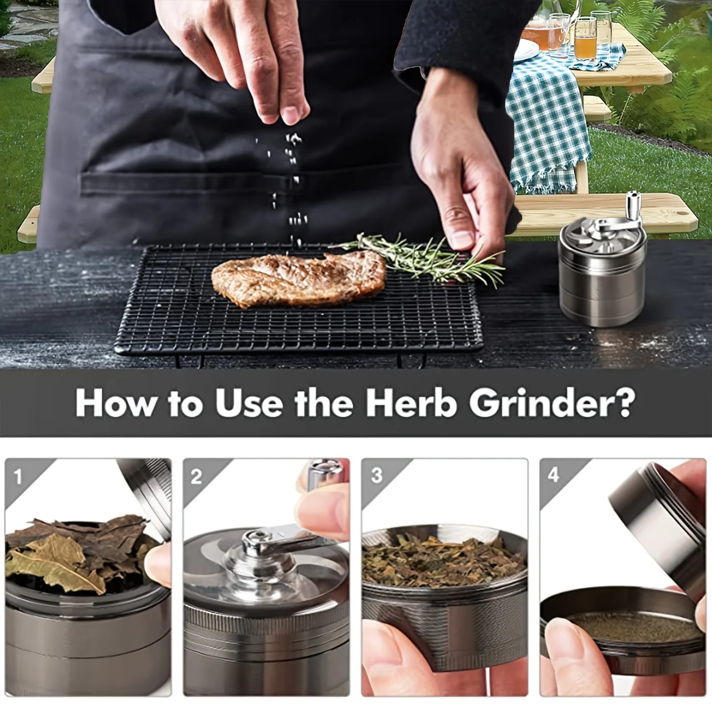 Hand Crank Tobacco Grinder Pollinator Manual Spice Mills 4 Layers Smoke Grass Crusher Muller Smoking Accessories