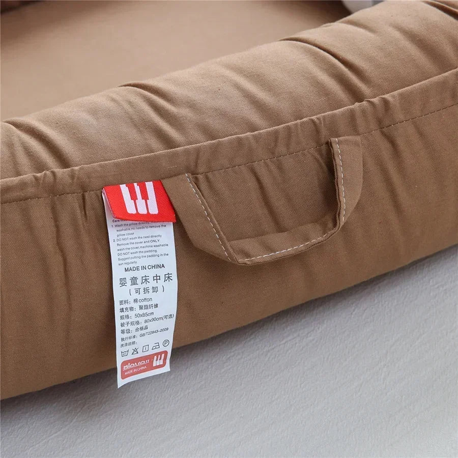 Portable Bassinet Travel Bed Bassinet Bumper with Pillow Portable Crib Gifts Cotton Baby Nest Bassinet Baby Cribs Cot Baby Bed