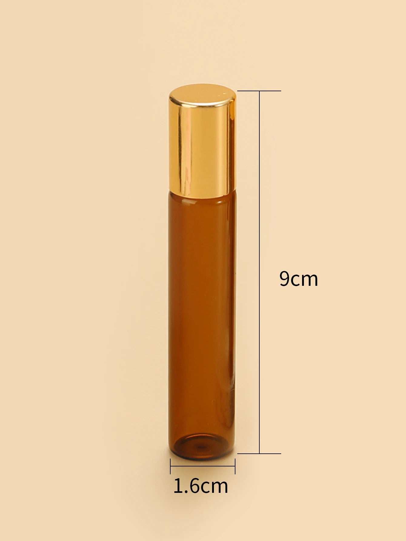 5 Refillable Glass Essential Oil Bottles, Amber Glass Bottle Rollerball Perfume Bottle, Stainless Steel Ball Hollow Travel Rolle