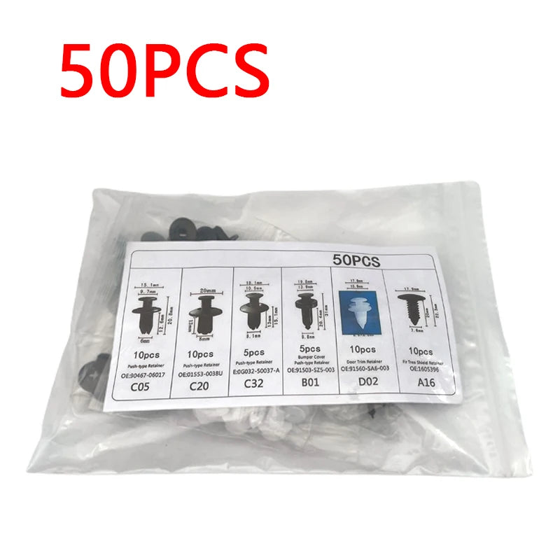 50/100/190 Pcs Bumper Clips Auto Buckle Parts Kit Multiple Style Plastic Retainer Fasteners Clip Car Body Push Rivets