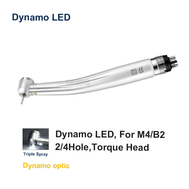 Dental LED High Speed Handpiece Triple/Three Water Spray 2/4 Holes E-generator Air Turbine Dentistry Tools