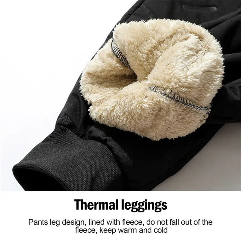 Winter Sweatwear Men Plush Thick Sport Sweatpant Lambswool Thermal Trousers Casual Pants Waterproof Windproof Warm Cotton Pants