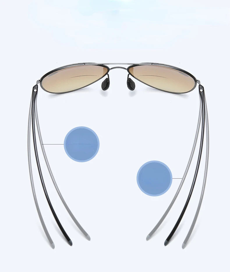 Bifocal Reading Glasses Men Fashion Double Bridge Sunglasses Male Look Far and Near Anti Glare Hyperopia Eyeglasses +100 To +350