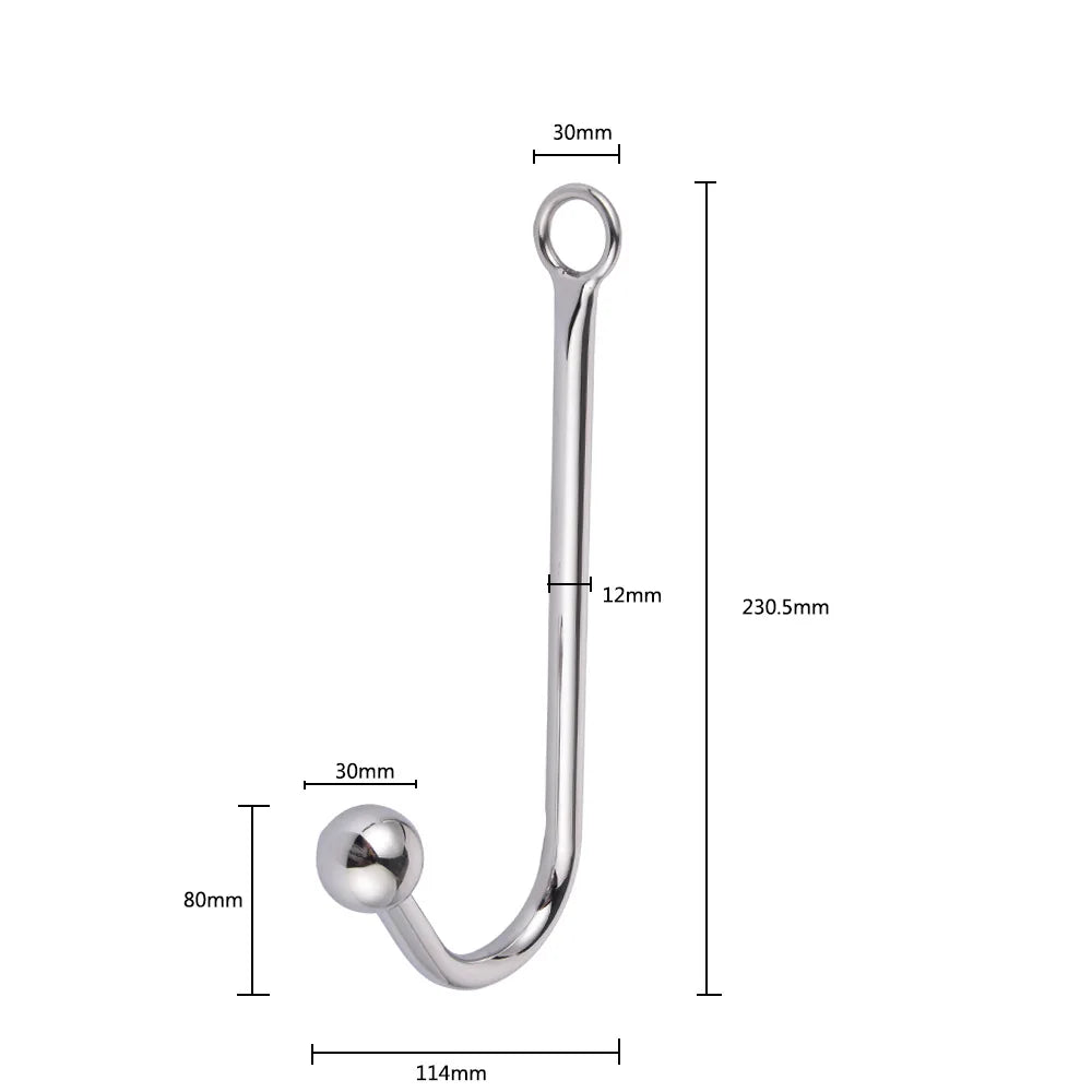 Stainless Steel Anal Hook with Anal Beads Hole Anal Hook Metal Butt Plug Anal Sex Toys Adult Product No Vibrator for men gay