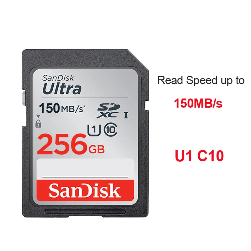 SanDisk SD Card for Camera 100M-200M/s 256GB 128GB 64GB 32GB Memory Card U3 U1 4K Flash Card for Camera Flash Card SDXC SDHC