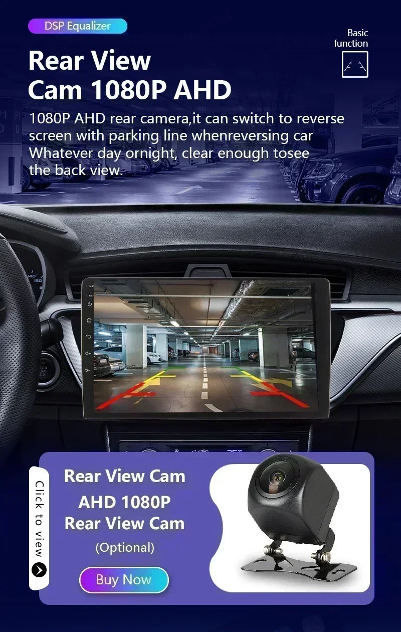 BOSSCAR Car Radio 7"9"10"Multimedia Video Player Android Universal Carplay Rearview Camera Wireless FM GPS Bluetooth Autoradio
