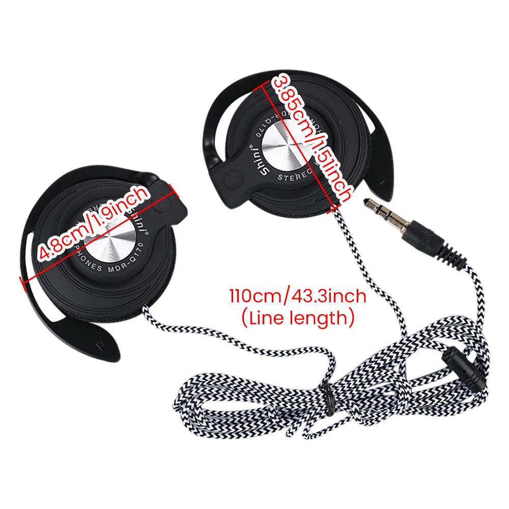 Q170 Universal 3.5mm Wired Headphones HIFI Heavy Bass Headset Over-ear Adjustable Ear Hook Earphones Music Earphone
