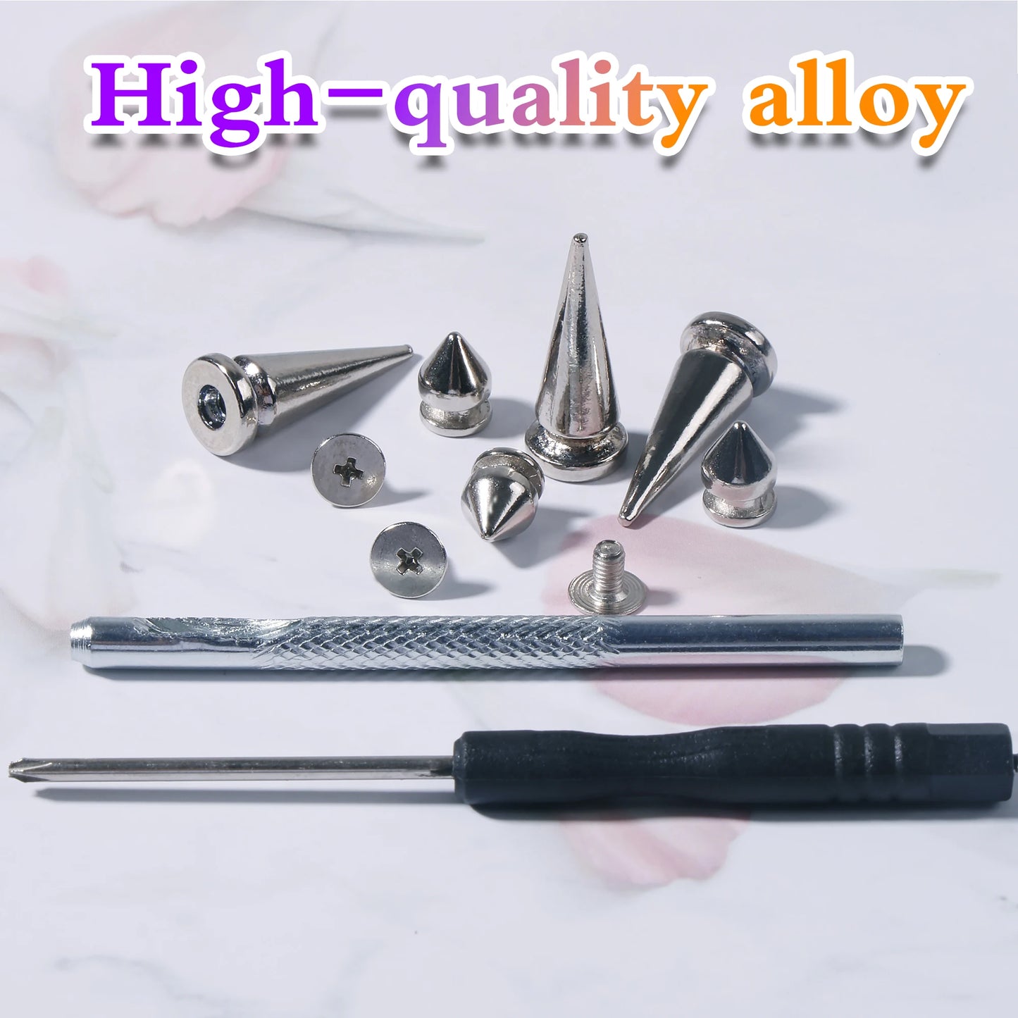 Cone Spikes Clothing Studs Screw Back Rivet With Tools For Clothes Shoes Belts Bags Dog Collars Craft