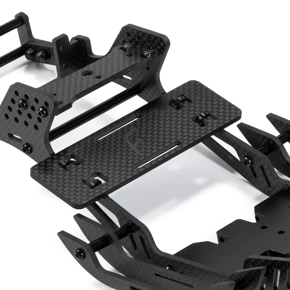 Carbon Fiber LCG Chassis Kit Cheater Rigs Frame with Delrin Skid for 1/10 RC Car Crawler SCX10 II Element Enduro Comp Builds