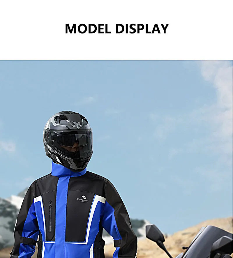 Motorcycle Raincoat Men Women Waterproof Motorcycle Rider Raincoat Suit Moto Raincoat Rain Coat Jacket Pants Biker Rain Set
