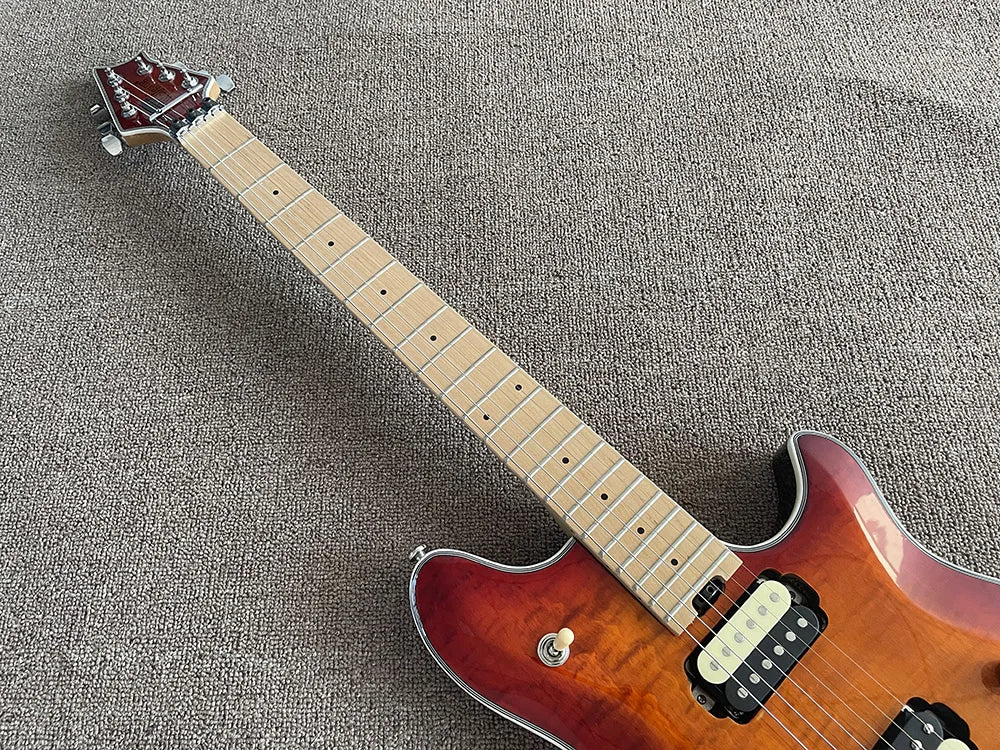 Electric Guitar with Zebra Pickups, Tremolo Bridge, Sunburst  color,High Quality, can be customized,In Stock, Fast Shipping
