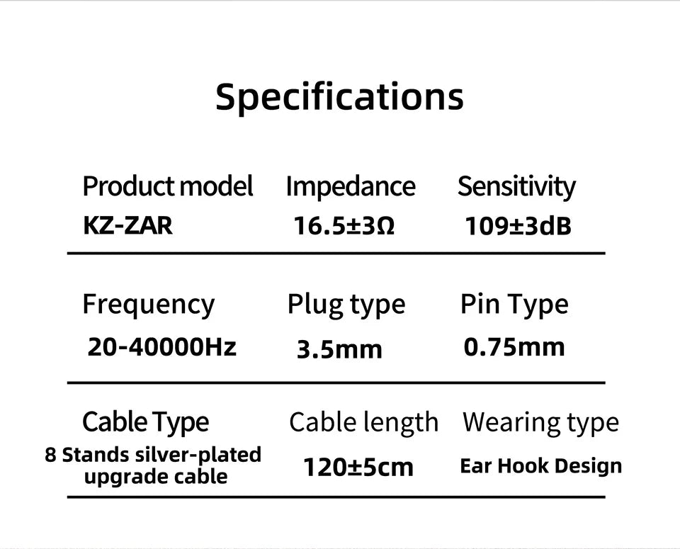 KZ ZAR Hybrid Driver In-ear Monitor 1DD+7BA Earphone HiFi 2Pin Wired Headphone Music DJ Headset Sport Game Earbud ZAX ZAS ZSX
