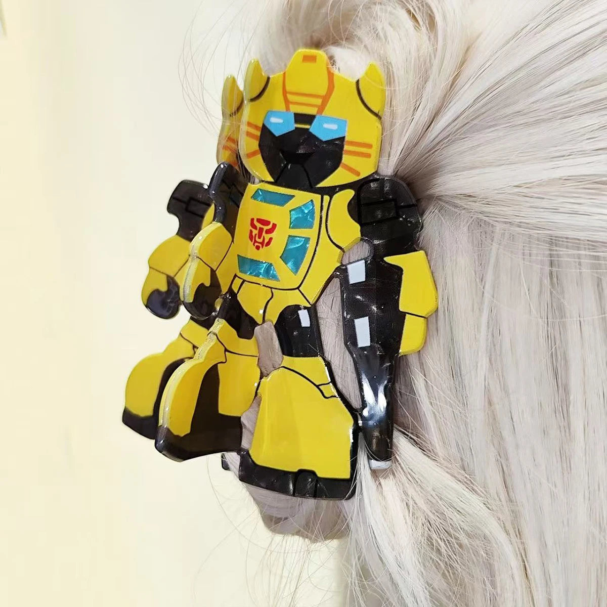 1pc acrylic Transformers Optimus Prime Bumblebee robot grabber hairpin hair accessory