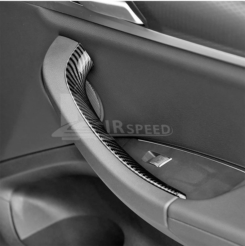 AIRSPEED for BMW X3 G01 X4 G02 2018-2023 Inner Window Lifting Switch Door Handle Pull Cover ABS Carbon Fiber Texture Accessories