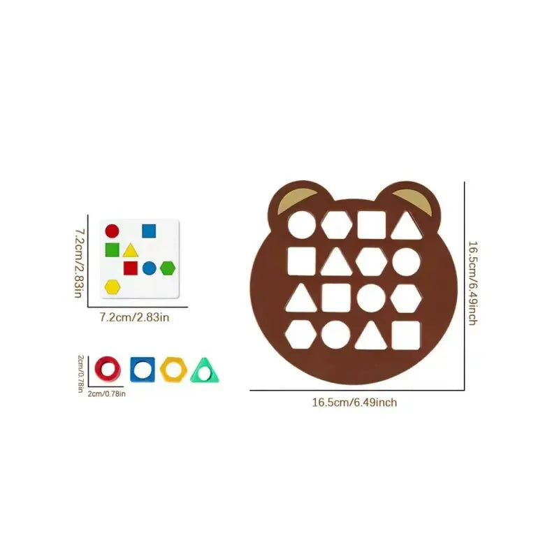 Bear Geometry Matching Puzzle Montessori Educational Building Blocks Parent-child Interactive Battle Board Game Toys