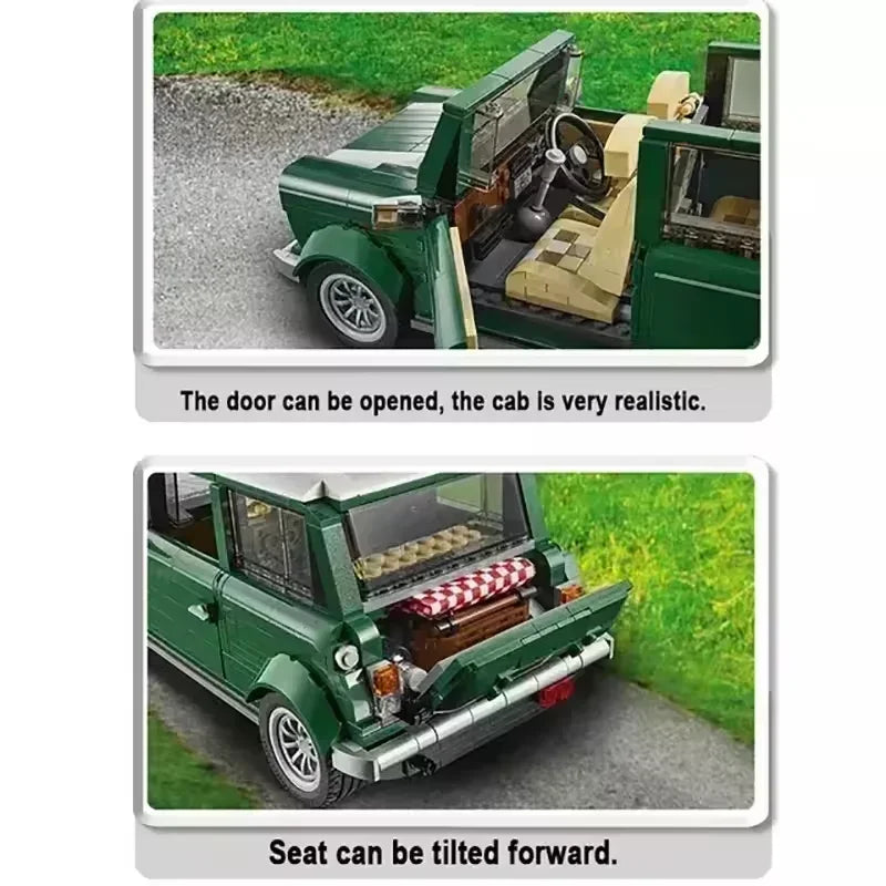 1077PCS Classic Technical Green Model Building Blocks Automobile Vehicle Birthday Christmas Toys Gifts Compatible Education Toys