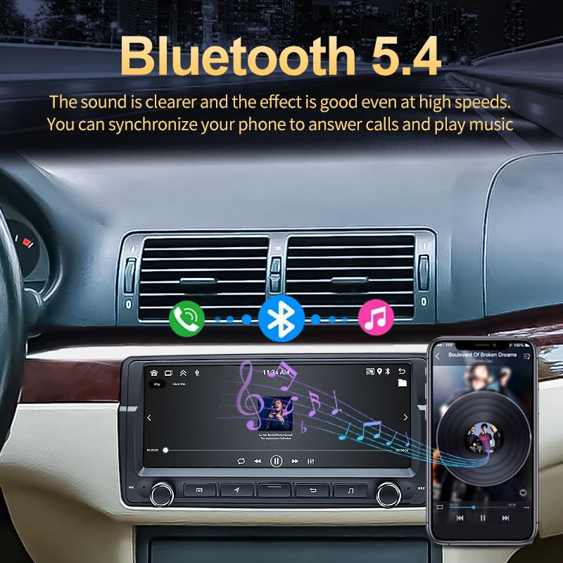 8.8" 2 Din Android 13 Auto Radio Car GPS Navigation Multimedia Player For BMW E46 320i 325i 323i 330i Stereo System Carplay Wifi