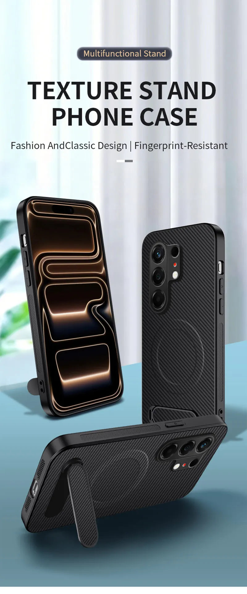 For Tecno Camon 50 40 Pro Plus Case Carbon Fiber Texture Magnetic Bracket PC Cover For Tecno Camon 40C Shockproof Bumper Funda